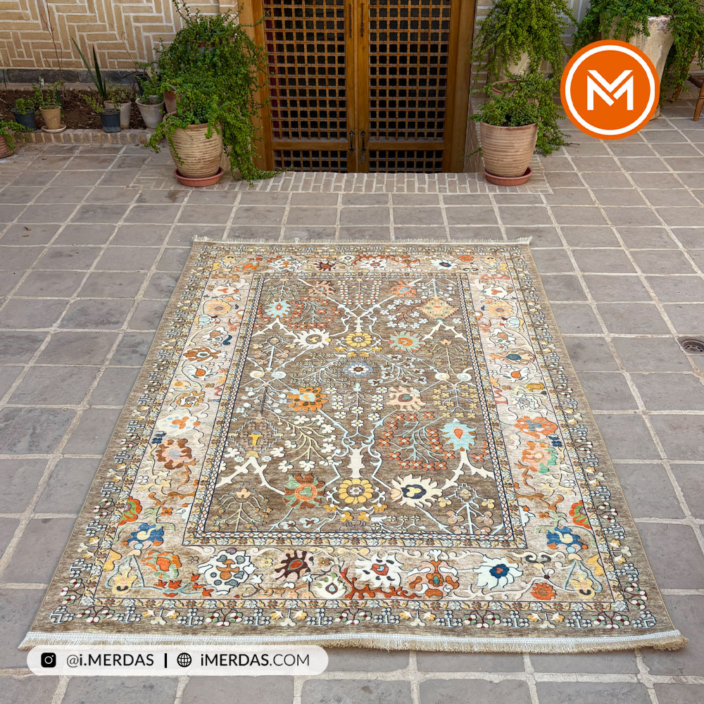 فرش کهنه نما کد 22213 زمینه تمام رنگ